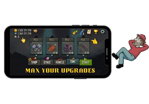 latest and mximum upgrades of hill climb racing mod apk