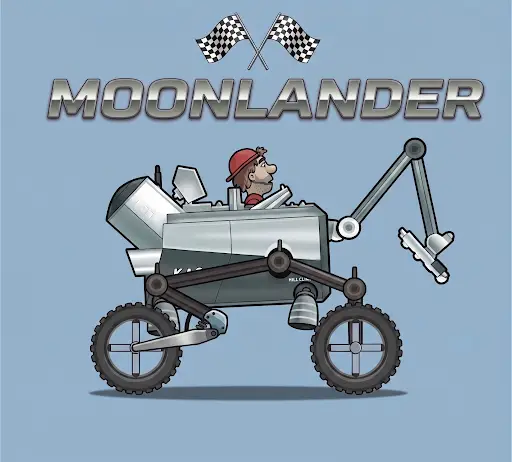 Moonlander for vehicle in hill climb racing